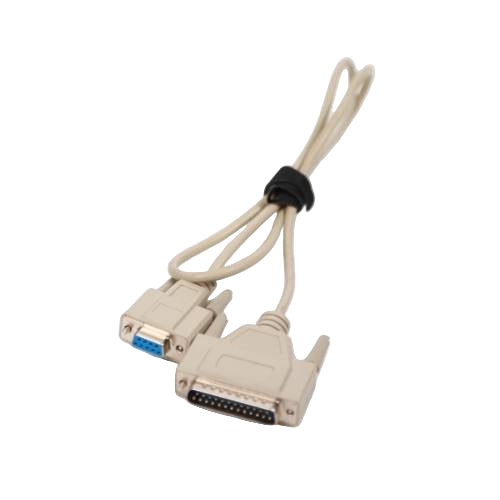 Beige serial cable with DB9F to DB25M connectors, 3 feet long, 2901-6MF9