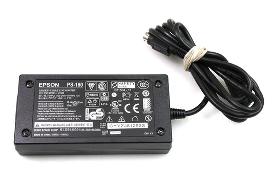 Epson PS-180 AC Adapter; Input: 100-240V, 1.3A, 50/60Hz; Output: 24V, 2.1A; 3-Pin Connector (Model M159B)
